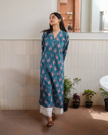 Blue Chicken Kurta with Trouser